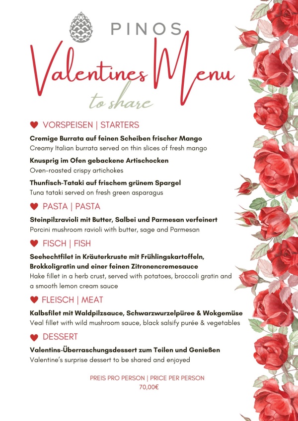 Cena menu san valentin para compartir mallorca 2026 restaurante
