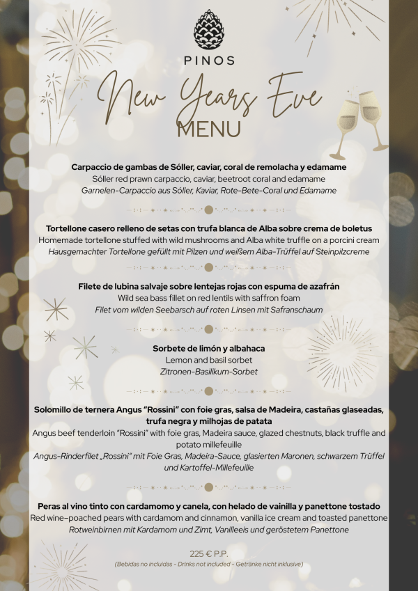 New Years Eve 2025 Pinos Restaurant Mallorca